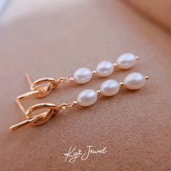 Khuyên tai nữ KYA JEWEL Knot Pearl