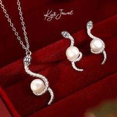 Khuyên tai nữ KYA JEWEL bạc Ý Serpent’s Whisper