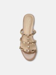 Dép Nữ Pazzion Ingrid Gold Studded Cage Patent Leather Slides