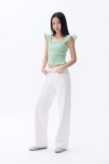 Áo Sơ Mi Nữ TheBlueTshirt Girly Top - Pearl Green Gingham ZigZag