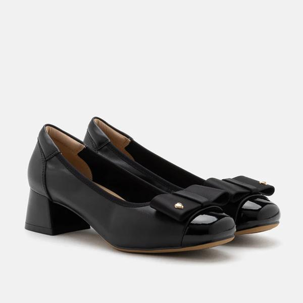 Giày cao gót da Pazzion Itzel Love Embellished Bow Low Block Heels