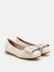 Giày Búp Bê Nữ Pazzion Jan Buckle Bow Square-Toe Flats