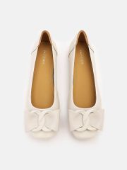 Giày Búp Bê Nữ Pazzion Jan Buckle Bow Square-Toe Flats