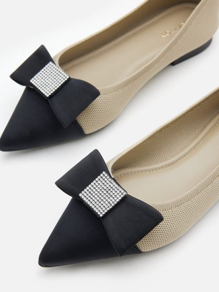 Giày Búp Bê Nữ Pazzion Janessa Flyknit Embellished Bow Flats