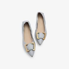 Giày Bệt Nữ PAZZION Harper Gold Buckled Pointed-Toe Flats