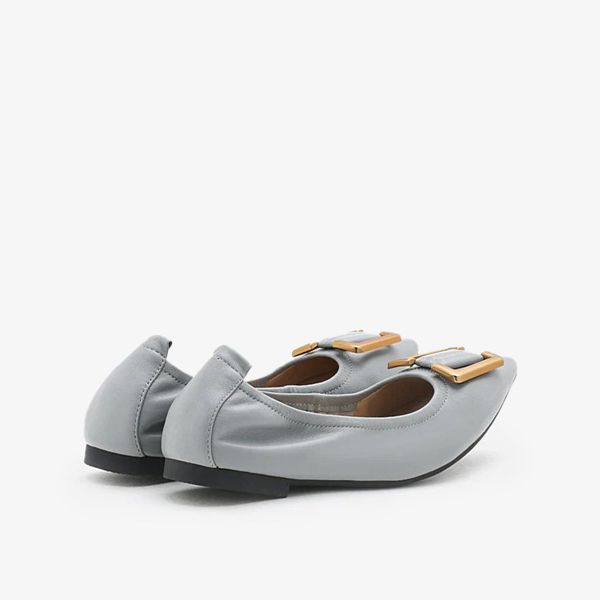 Giày Bệt Nữ PAZZION Harper Gold Buckled Pointed-Toe Flats