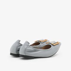 Giày Bệt Nữ PAZZION Harper Gold Buckled Pointed-Toe Flats