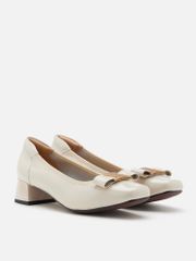 Giày Cao Gót Nữ Pazzion Jenn Metallic Bow Low Block Heels