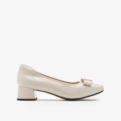 Giày Cao Gót Nữ Pazzion Jenn Metallic Bow Low Block Heels