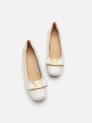 Giày Cao Gót Nữ Pazzion Jenn Metallic Bow Low Block Heels