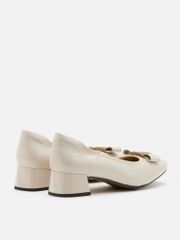 Giày Cao Gót Nữ Pazzion Jenn Metallic Bow Low Block Heels