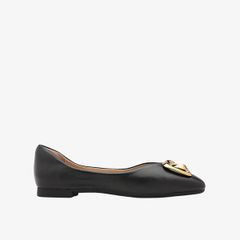 Giày Búp Bê Nữ Pazzion Kaori Gold Buckle Covered Flats