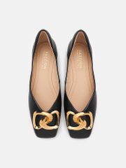 Giày Búp Bê Nữ Pazzion Kaori Gold Buckle Covered Flats