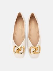Giày Búp Bê Nữ Pazzion Kaori Gold Buckle Covered Flats