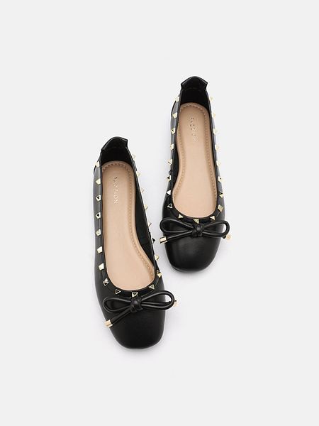 Giày Búp Bê Nữ Pazzion Karina Studded Bow Ballet Flats
