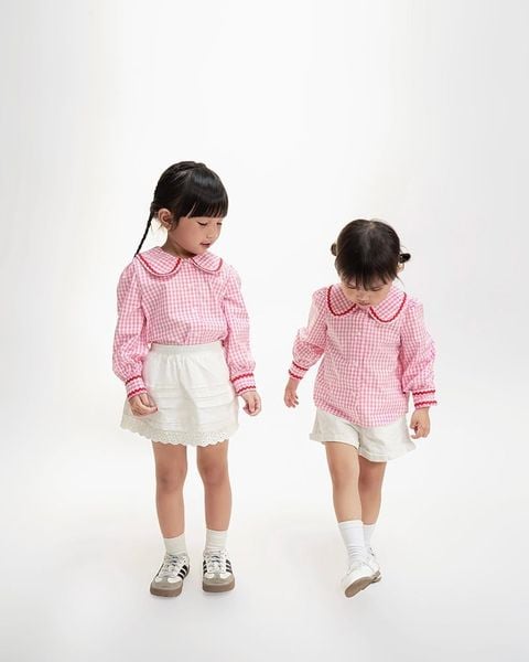 Áo Sơ Mi Bé Gái TheBlueTshirt BlueKid Jessie Shirt - Pink Gingham