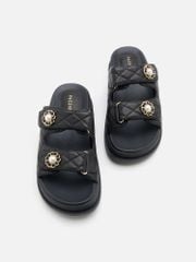 Dép Nữ Pazzion Leia Embellished Quilted Slides
