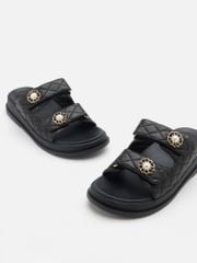 Dép Nữ Pazzion Leia Embellished Quilted Slides