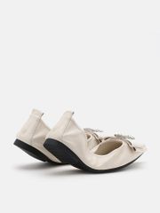 Giày Búp Bê Nữ Pazzion Leslie Diamante Bow Pointed Toe Foldable Flats