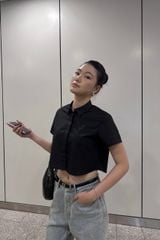 Áo Sơ Mi Nữ TheBlueTshirt Poplin Boxy Shirt - Black