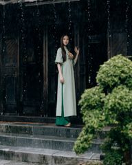 Quần Áo Dài Nữ F2 Lụa Xanh Lá
