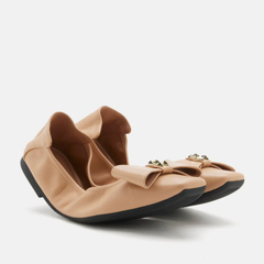 Giày búp bê gấp gọn Pazzion Madeline Studded Bow Foldable Flats
