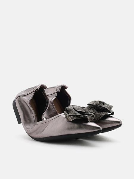 Giày Búp Bê Nữ Pazzion Marianna Crystal Embellished Rose Foldable Flats