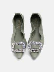 Giày Búp Bê Nữ Pazzion Odessa Embellished Buckle Foldable Flats