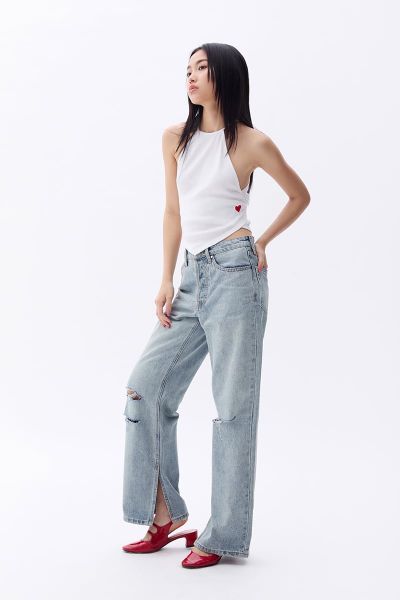 Áo Kiểu Nữ TheBlueTshirt Modern Yếm - Heart Rib Cotton