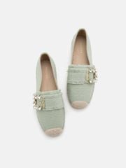 Giày Lười Nữ Pazzion Nancy Crystal Embellished Buckle Espadrilles