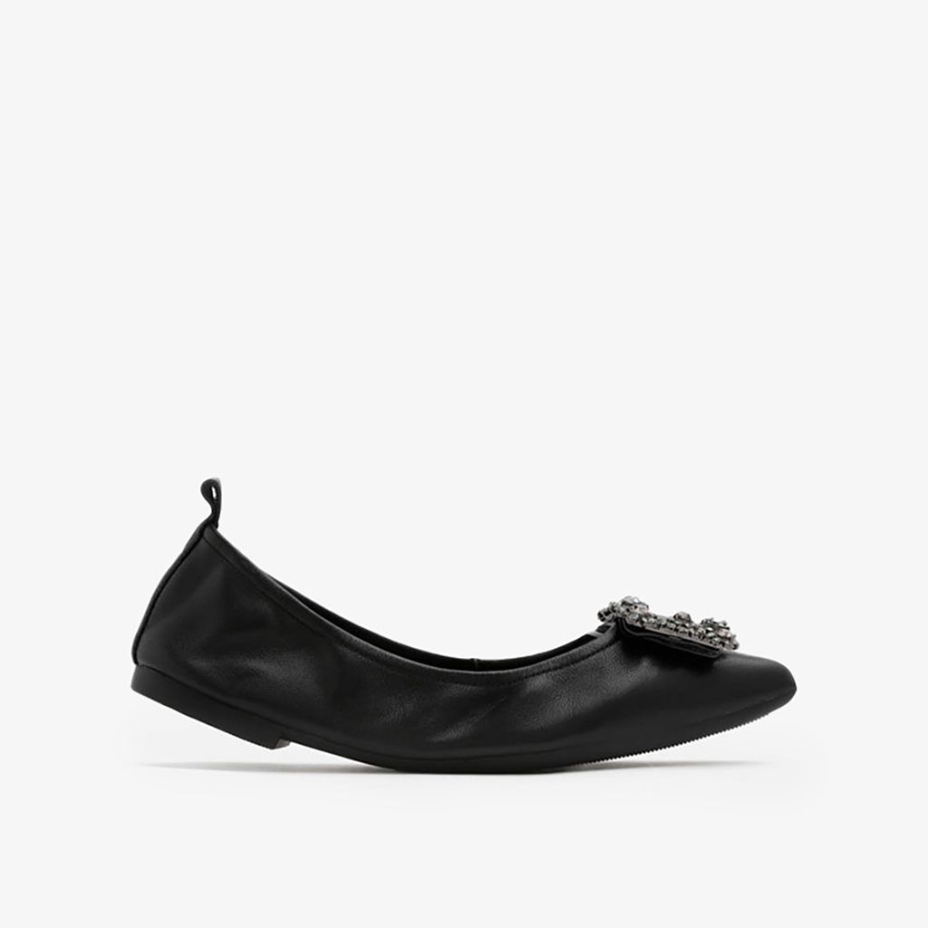Giày Búp Bê Nữ Pazzion Helene Crystal Buckle Foldable Flats