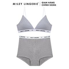 Bộ Đồ Lót Áo Có Đệm Mút Mỏng Và Quần Vải Boxer Cotton Tự Nhiên Viền Lưng Logo BeingMe Dust Star Miley Lingerie