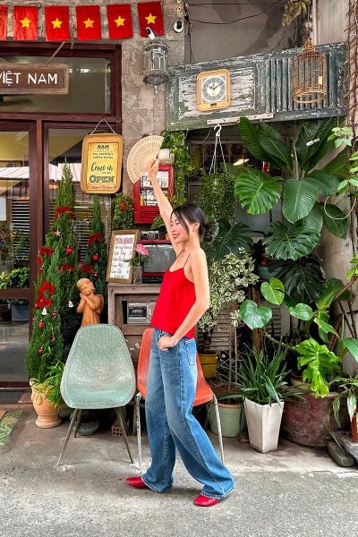 Áo Nữ TheBlueTshirt Daily Cami Top - Lụa Tổng Hợp Đỏ