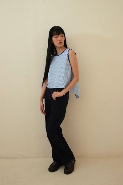 Áo Nữ TheBlueTshirt ZigZag Daisy Top - WaterBlue Gingham