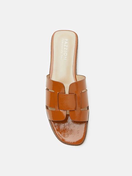 Dép quai ngang Pazzion Elmira Interlocked Cage Glossy Leather Slides