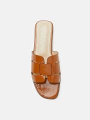 Dép Nữ Pazzion Elmira Interlocked Cage Glossy Leather Slides