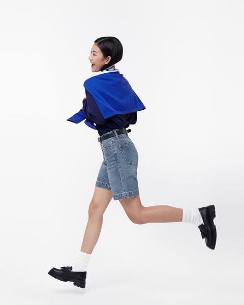 Quần Shorts Nữ TheBlueTshirt Dad Shorts - Origin Blue