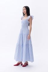 Đầm Nữ TheBlueTshirt Maxi People Stripe Dress - Red ZigZag Lace