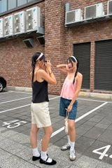 Áo Nữ TheBlueTshirt Daily Cami Top - Lụa Tổng Hợp Đen