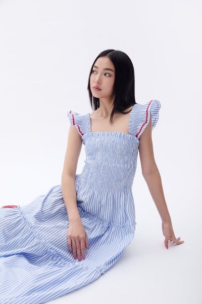 Đầm Nữ TheBlueTshirt Maxi People Stripe Dress - Red ZigZag Lace