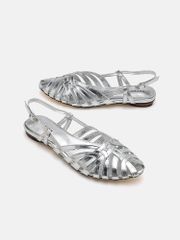 Giày Búp Bê Nữ Pazzion Rebekah Strappy Metallic Slingback Flats
