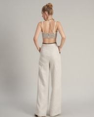 Áo Bra Linen Nữ F2 Kem Viền Trắng Hello New Day