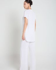 Quần Dài Nữ F2 Linen Trắng Thêu A Touch Of Effortless Elegance