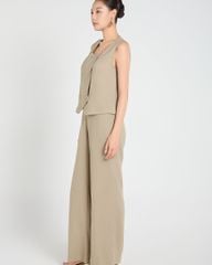 Quần Dài Nữ F2 Linen Kem Be A Touch Of Effortless Elegance