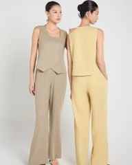 Quần Dài Nữ F2 Linen Vàng A Touch Of Effortless Elegance