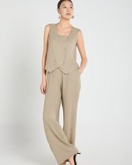 Quần Dài Nữ F2 Linen Kem Be A Touch Of Effortless Elegance