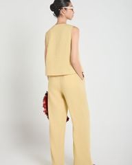 Quần Dài Nữ F2 Linen Vàng A Touch Of Effortless Elegance