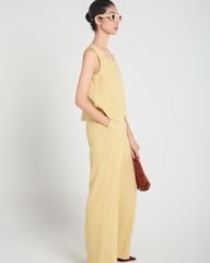 Quần Dài Nữ F2 Linen Vàng A Touch Of Effortless Elegance