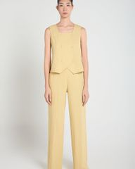 Quần Dài Nữ F2 Linen Vàng A Touch Of Effortless Elegance