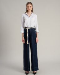 Quần Dài Linen Nữ F2 Xanh Đen Đậm Hello New Day